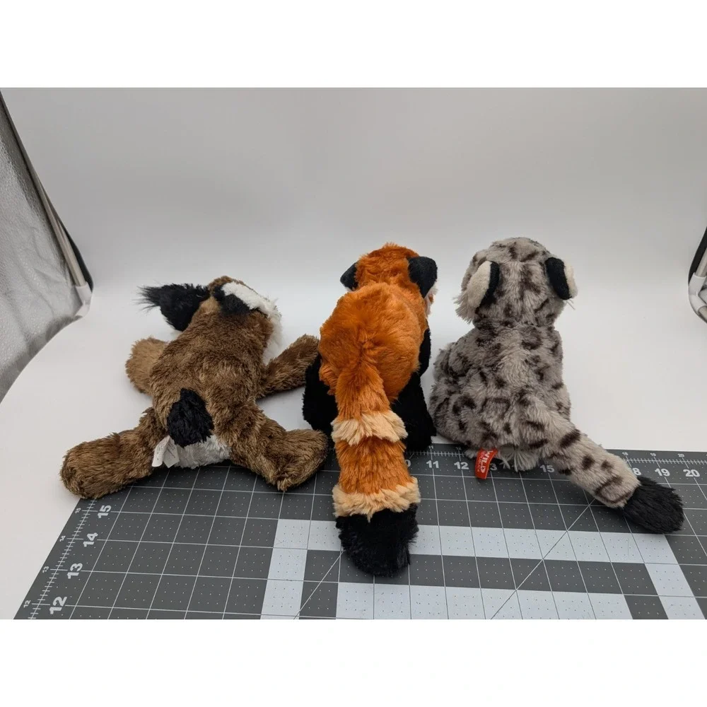 Wild Republic Plush Lot Red Panda Snow Leopard Lynx Cat Stuffed‎ Animal Toy